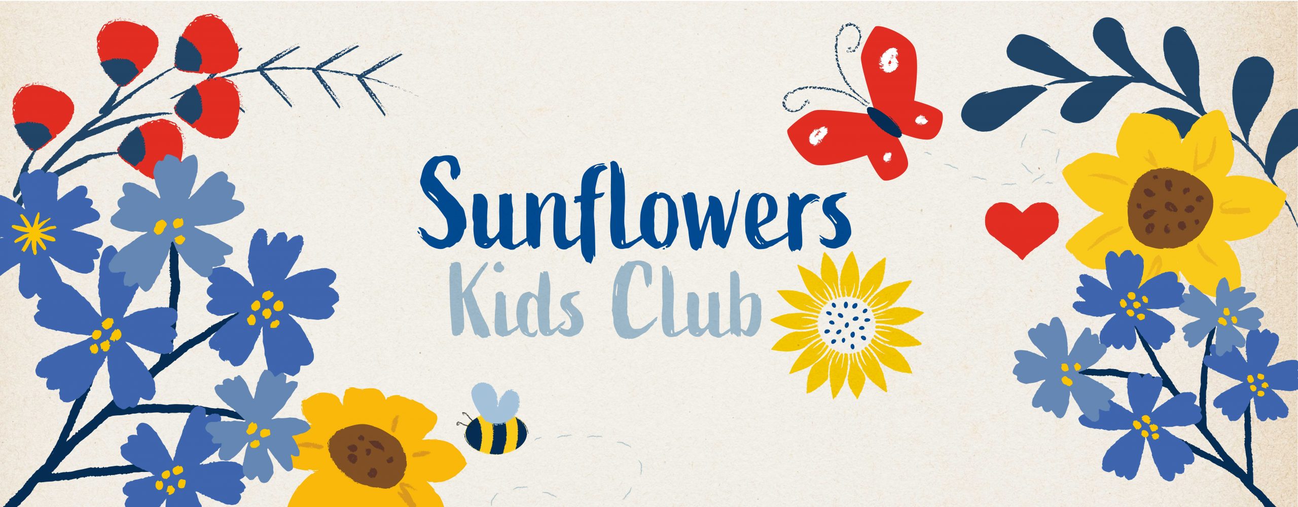 Sunflowers banner flowers butterflies